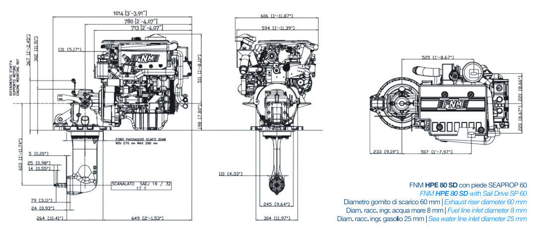FNM 13HPE SD 75 loerős motor Twin Disc SP 60 SailDrive kihajtással vitorláshoz FNM 13HPE SD 75 loerős motor Twin Disc SP 60 SailDrive kihajtással vitorláshoz