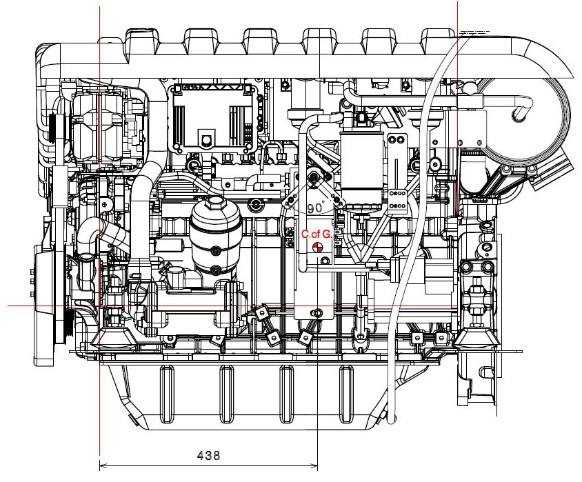 FNM 42HPE dízel hajómotor 350 lóerő, 6 henger oldal FNM 42HPE dízel hajómotor 350 lóerő, 6 henger